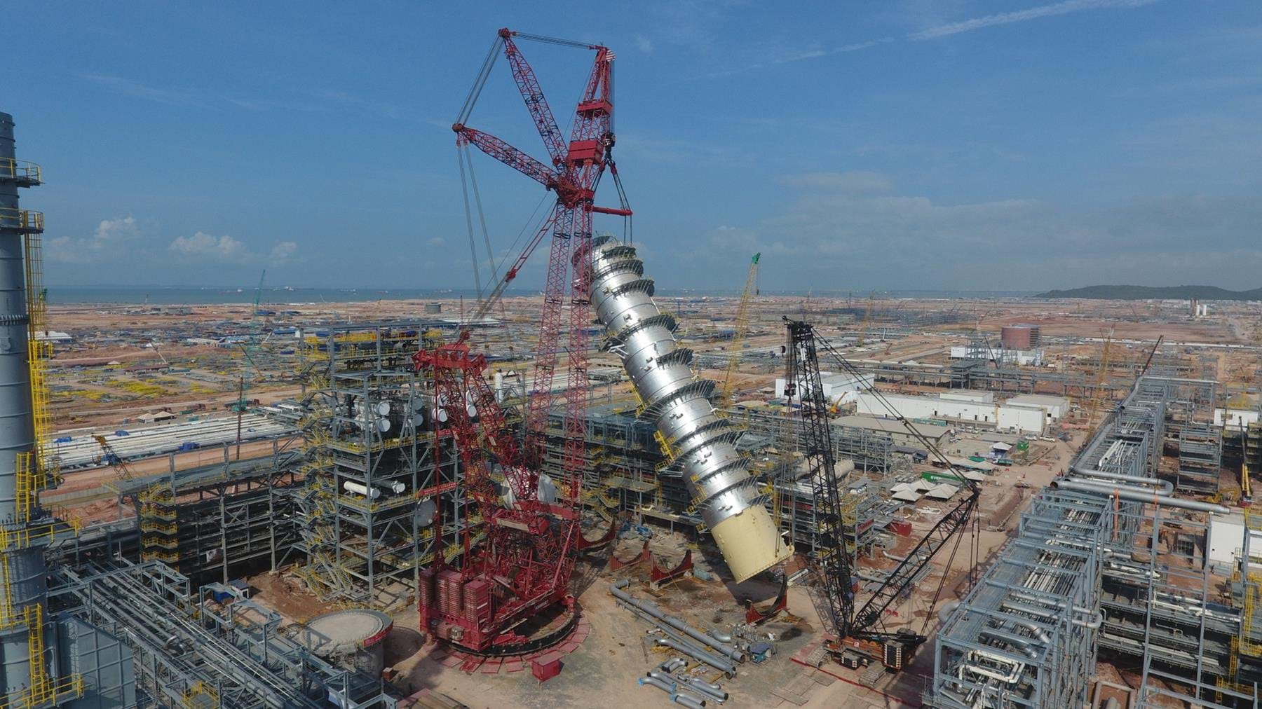 Large petrochemical refinery infrastructure
